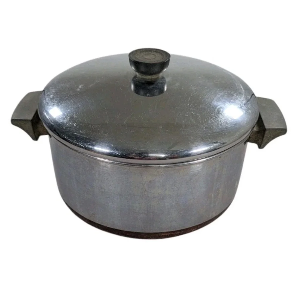 Revere Ware Copper Clad 4.5 Qt Stockpot Dutch Oven with Lid Vintage USA